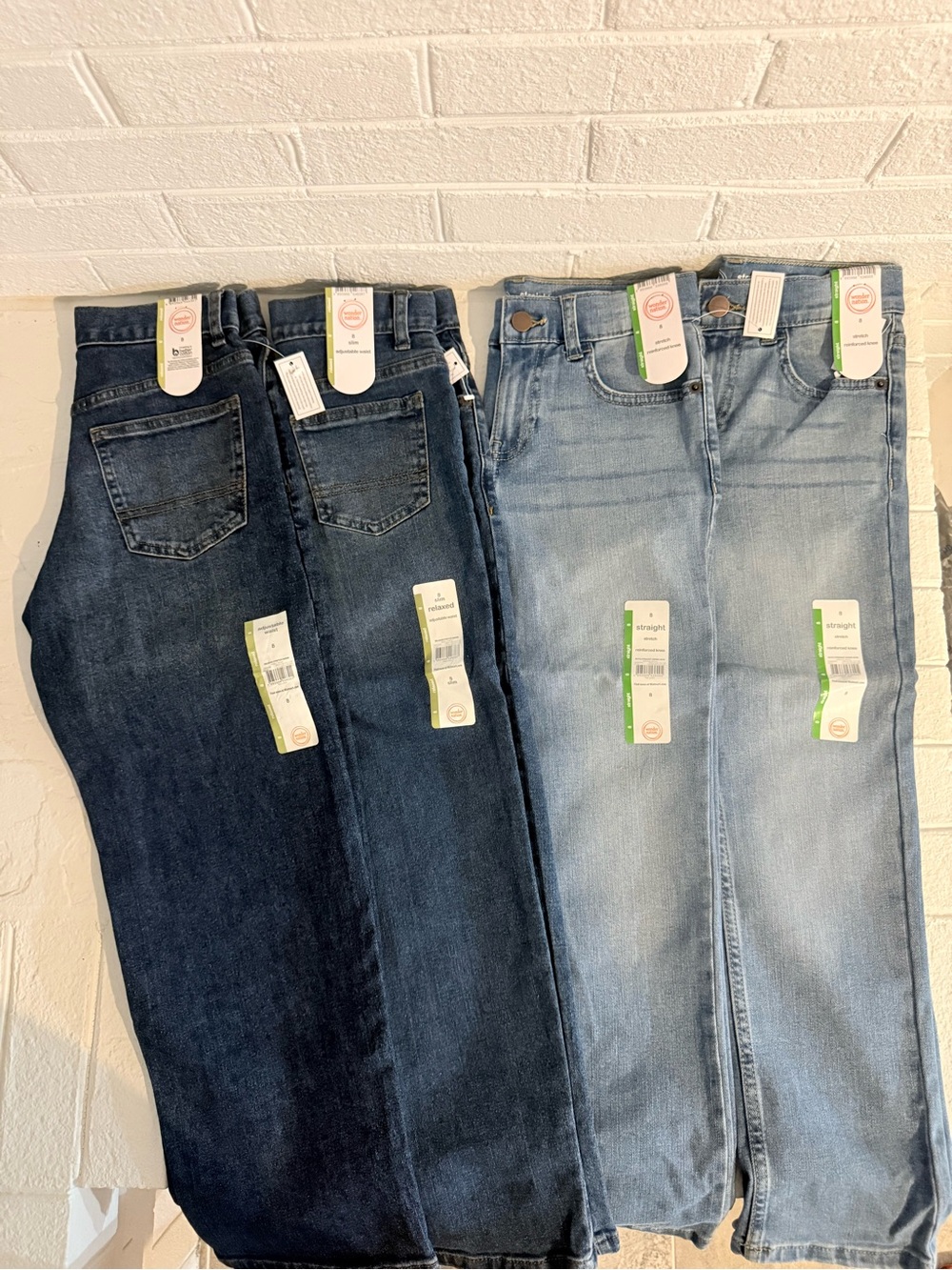 Boy’s Straight Leg Jeans - Dark Blue and Light Blue